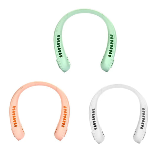 Hot Fan Long Battery Lif New Mini Neck Portable No Bladeless Hanging Neck Rechargeable Air Cooler 3 Speed Mini Summer Sport Fan