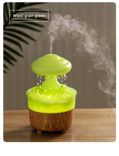 USB Rain Air Humidifier Electric Aroma Diffuser Rain Cloud Smell Desktop Relax Water Drops Sounds Colorful Night Light Household