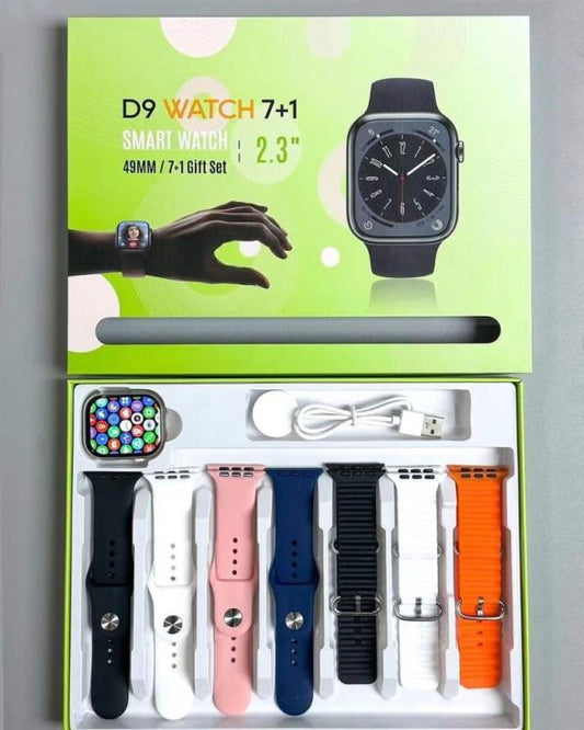 D9 Ultra Smart Watch Series 9 – 2.09" Display, Bluetooth Calling, 7 Straps